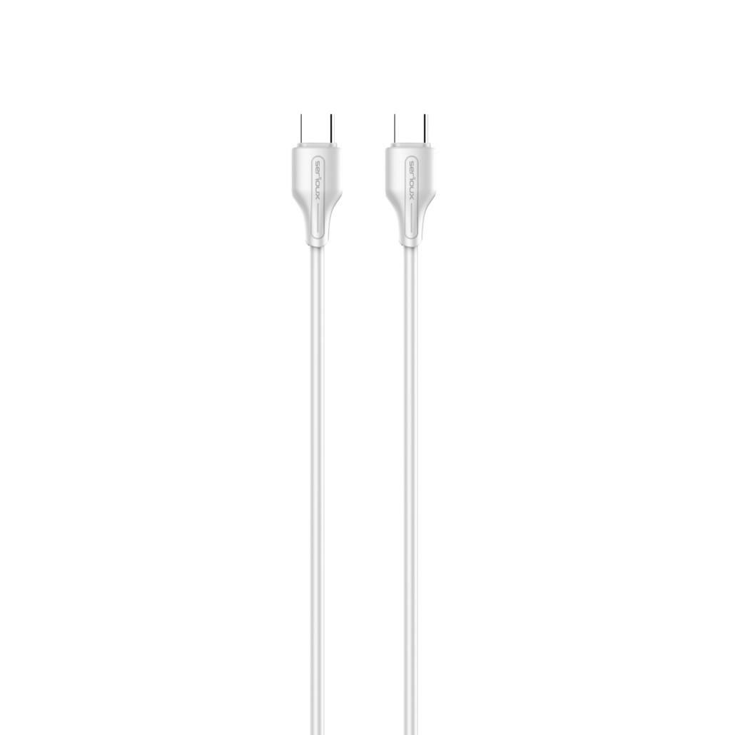 Cablu Serioux TYPE-C - TYPE-C Lungime: 200 cm Ieșire: 65W Tip cablu: USB-C la USB-C Culoare: Alb Funcție: încărcare și sincronizare
