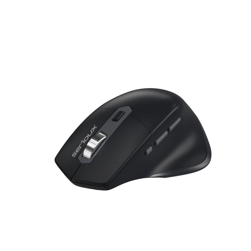 Mouse Serioux Apex 166 Wireless, Negru, senzor: Optic, DPI: 800/ 1200/ 1600/ 2400, conexiune: Dongle USB 2,4 GHz, banda de frecventa: 2,4 GHz, click silentios, design ergonomic, baterie integrată litiu de 500 mAh, cerințe OS: Win, Mac, Vista_5