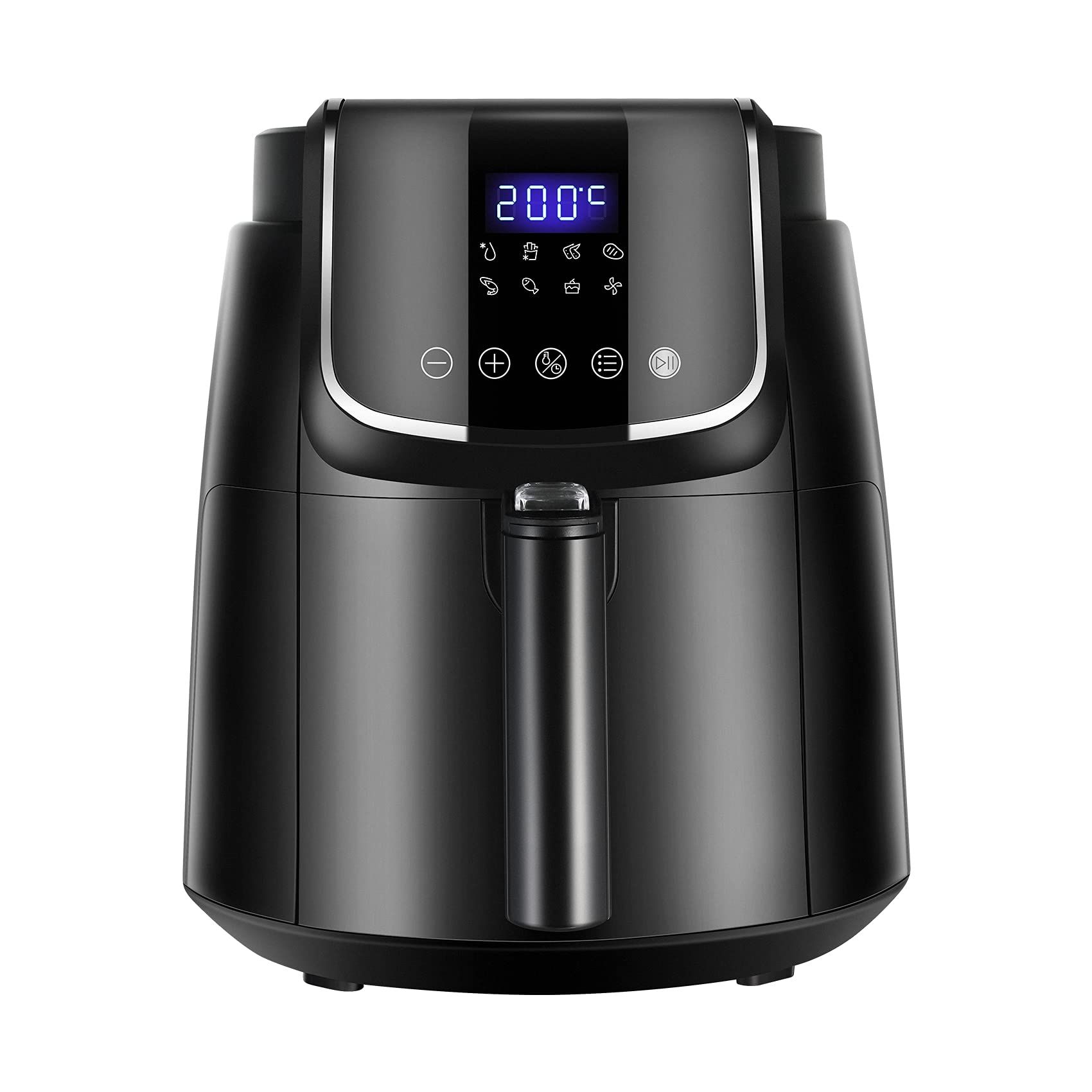 Air fryer, 3.5L big capacity, 1500W strong power, adjustable temperature up to 200 °C, multi-functional: air frying, roasting, baking, grilling, frying basket with rapid hot air circulation system, preset programs