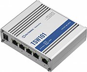 TELTONIKA AUTOMOTIVE 5PORT POE+ SWITCH TSW101, interfata: 5 x ETH ports, 10/100/1000 Mbps, supports auto MDI/MDIX crossover, Standarde retea: 802.3i, 802.3u, 802.3ab, 802.3x, 802.3az, 802.3ad, Porturi POE: 1-4, Buget POE: 60W, Lungime cablu max: 100m, Latime de banda: 10Gbps, Carcasa aluminiu_1