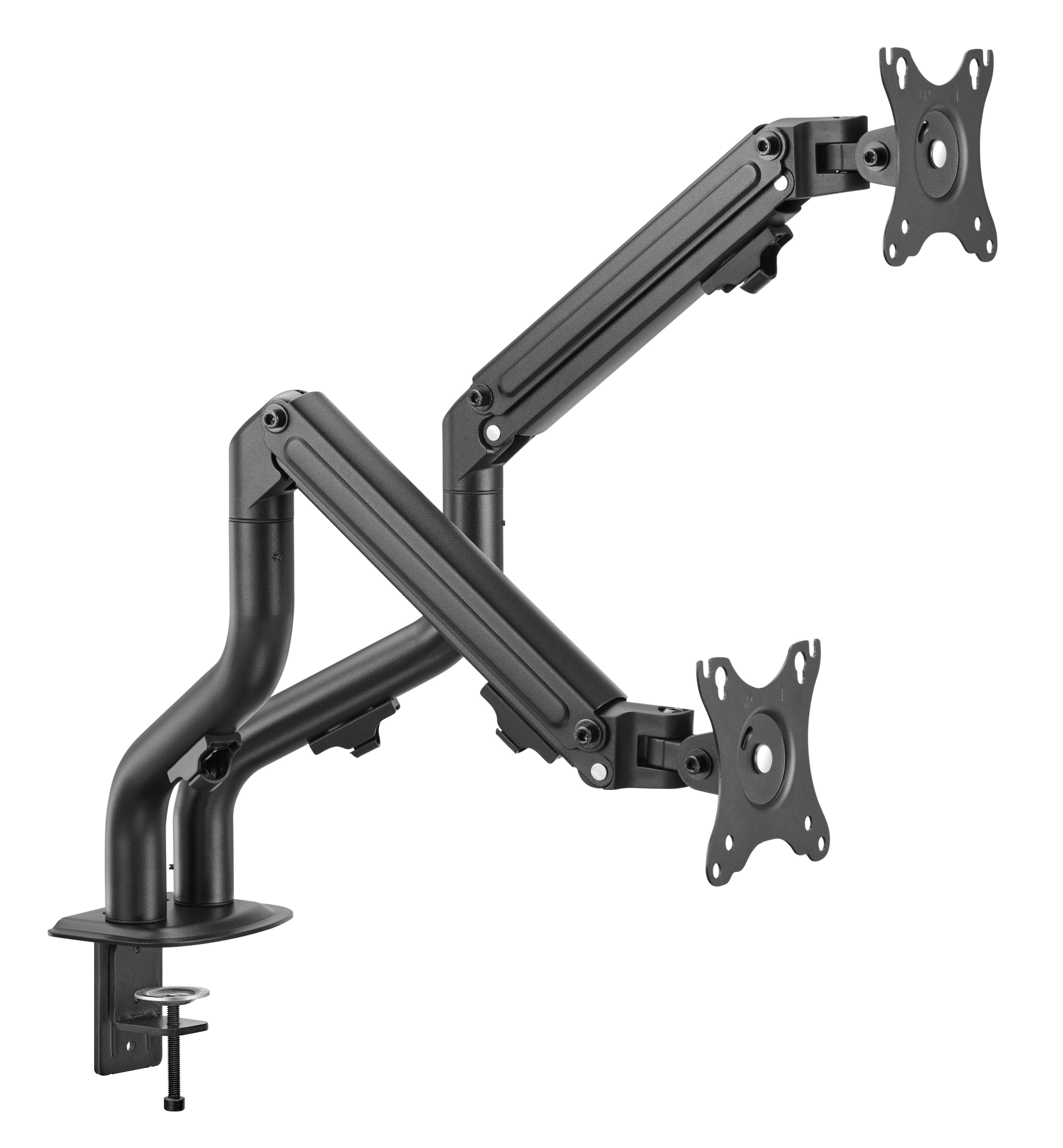 GEMBIRD Desk mounted adjustable double monitor arm space grey
