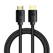 CABLU video Baseus High Definition, HDMI (T) la HDMI (T), versiunea 2.1, rezolutie maxima 8K UHD (7680 x 4320) la 60 Hz, conectori auriti, 1.5m, negru 