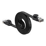 PATCH CORD UTP Baseus Cat6, fire din cupru, flat cable, viteza maxima 1 Gbps, PVC, 10m, negru 