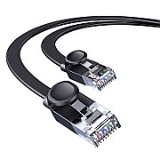 PATCH CORD UTP Baseus Cat6, fire din cupru, flat cable, viteza maxima 1 Gbps, PVC, 1m, negru 