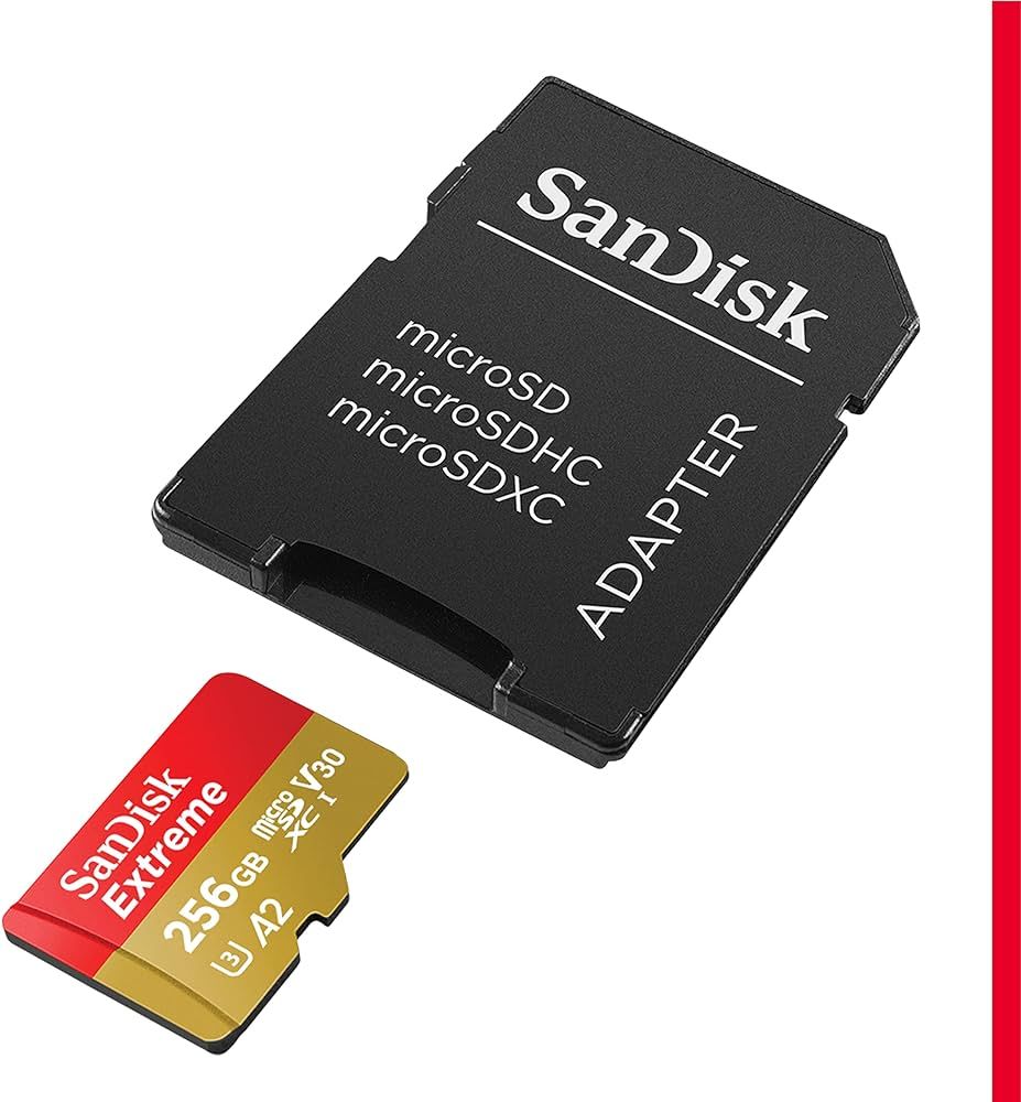 Micro Secure Digital Card SanDisk Extreme, 256GB, Clasa 10, R/W speed: up to 100MB/s/, 90MB/s, include adaptor SD (pentru telefon)