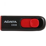 MEMORIE USB 2.0 ADATA 16 GB, retractabila, carcasa plastic, negru / rosu, 