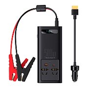 INVERTOR ELECTRIC auto Baseus, IGBT, 2 x AC, 1 x USB Type-C, 1 x USB, 500W 220V, conectare auto 12V, negru 