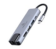 GEMBIRD A-CM-COMBO5-04 Multi Port Adapter USB Type C 5in1 Hub + HDMI + PD + LAN_1