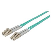 Intellinet Fiber Optic Patch Cable, OM3, LC/LC, 1m, Aqua, Duplex, Multimode, 50/125 µm, LSZH, Fibre, Lifetime Warranty, Polybag_1