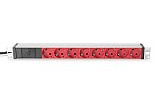 Digitus aluminum outlet strip with pre-fuse, 8 safety outlets, 2 m supply IEC C14 plug_2