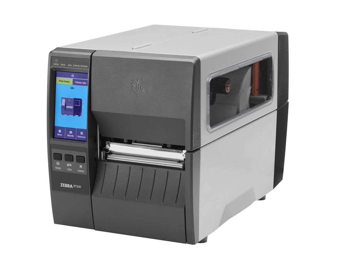 Thermal transfer printer ZT231 4 , 203 dpi, TT, EU/UK Cords, USB, Serial, Ethernet, BTLE, USB Host, EZPL