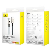 CABLU alimentare si date Baseus Unbreakable, Fast Charging Data Cable pt. smartphone, USB la USB Type-C 100W, 2m, braided aliaj zinc, alb 