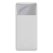 POWER BANK Baseus Bipow, 20000mAh, 15W, 2 x USB; 1 x USB Type-C, digital display pt. status baterie, total 3A, alb, 