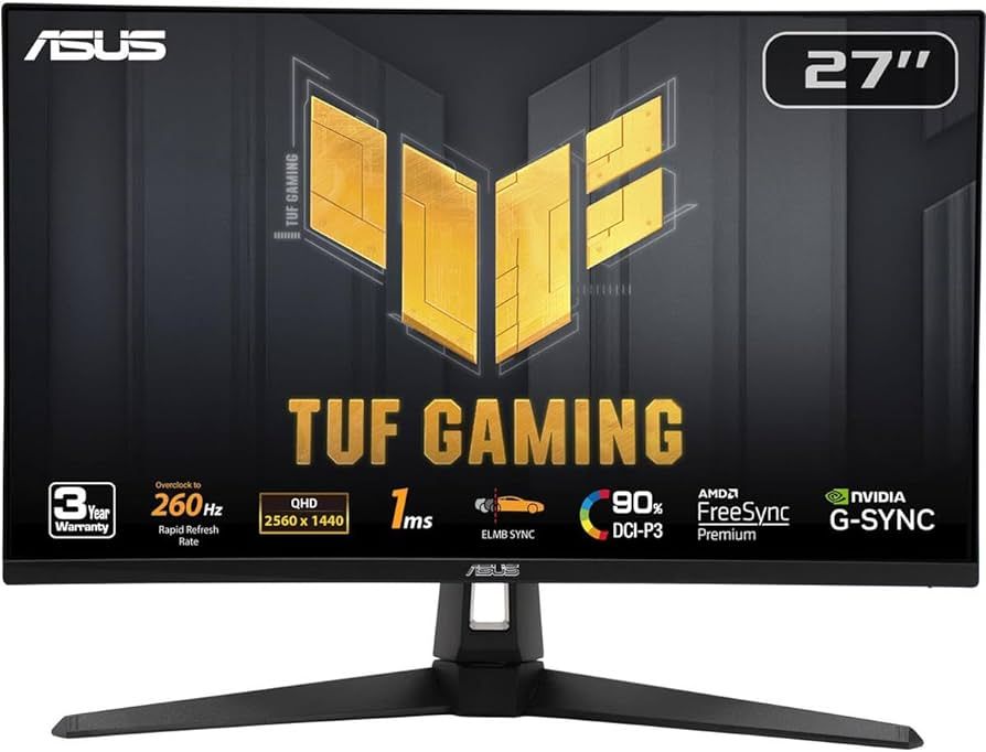 MONITOR ASUS VG27AQM1A 27 inch, Panel Type: IPS, Backlight: LED, Resolution: 2560x1440, Aspect Ratio: 16:9,  Refresh Rate:260Hz, Response time GtG: 1ms, Brightness: 400 cd/m², Contrast (static): 1,000:1, Contrast (dynamic): 100,000,000:1, Viewing angle: 178º(R/L), 178º(U/D), Color Gamut (DCI-P3)_2