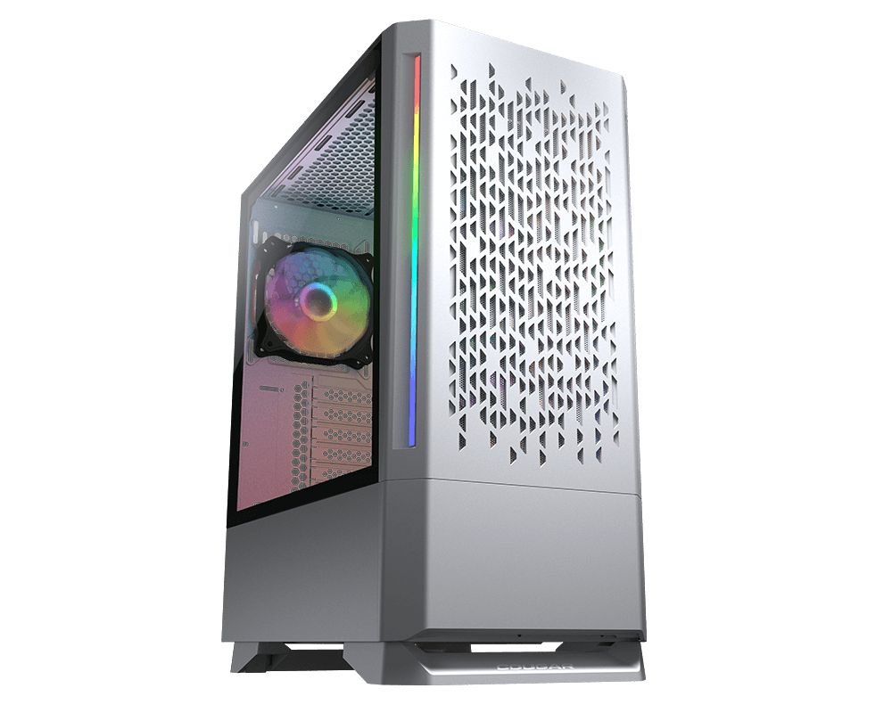 COUGAR | MX430 Air RGB White | PC Case | Mid Tower / Air Vents Front Panel with ARGB strips / 3 x ARGB Fans / 4mm TG Left Panel_2