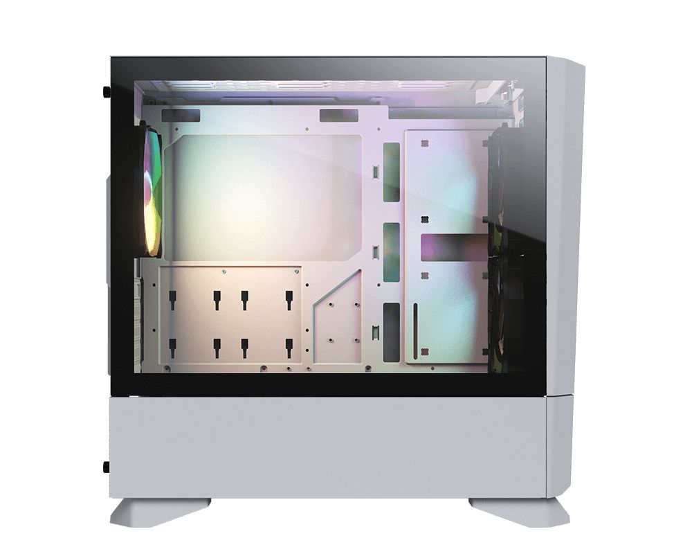 COUGAR | MX430 Air RGB White | PC Case | Mid Tower / Air Vents Front Panel with ARGB strips / 3 x ARGB Fans / 4mm TG Left Panel_3