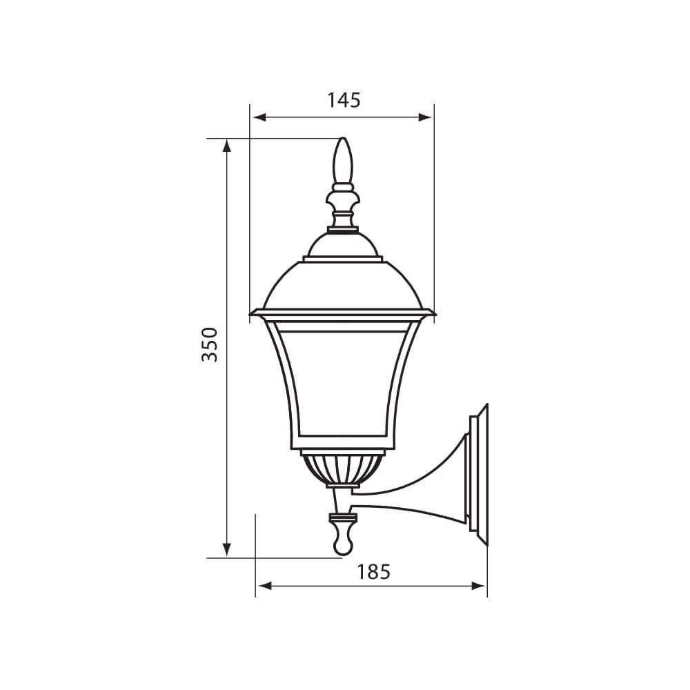 Aplica tip felinar Vivalux SOFIA DOWN, E27, max 1x60W, IP44, 185x145x350mm, Argintiu, bec neinclus_2