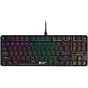 CANYON Cometstrike TKL GK-50, 87keys Mechanical keyboard, 50million times life, with VS11K30A solution, GTMX red switch, Rainbow backlight, 20 modes, 1.8m PVC cable, metal material + ABS, US layout, size: 354*126*26.6mm, weight:624g, black_1