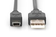 USB 2.0 connection cable, type  A - mini B (5pin) M/M, 3.0m, USB 2.0 conform, bl