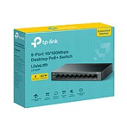 TP-lINK LS109P Switch 9 porturi 10/100Mbps, 8Porturi POE, Buget POE: 63W, AUTO Negotiation, AUTO MDI/MDIX, fara ventilator, Montaj: perete, Birou, Dimensiuni; 171×98×27 mm, Switching Capacity: 1.8 Gbps, Packet Forwarding Rate: 1.3392 Mpps_3