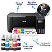 Multifunctional inkjet color Epson EcoTank CISS L3270, dimensiune A4 (Printare,Copiere, Scanare), printare borderless, viteza 33ppm alb- negru, 15ppm color, rezolutie 5760x1440 dpi, alimentare hartie 100 coli, scanner CIS rezolutie 1.200  x 2.400 DPI, interfata: USB ,WI-FI, WI-FI Direct consumabile_3