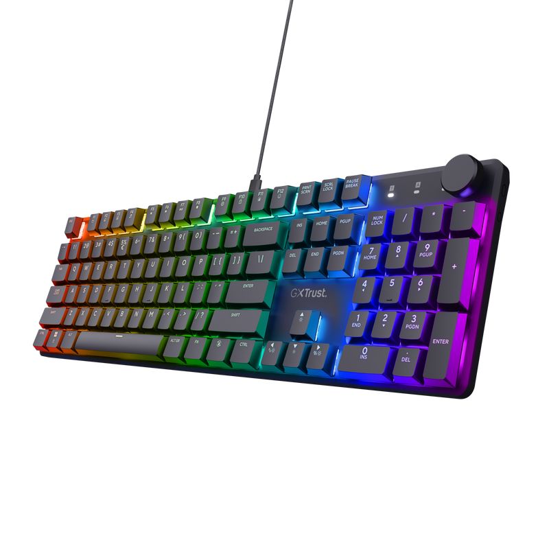 Tastatura mecanica Trust GXT 866 Torix cu fir, swtich linear, 104 butoane, full RGB, butoane programabile, tipuri de jocuri FPS, MMO, MOBA, RPG, RTS, negru_4