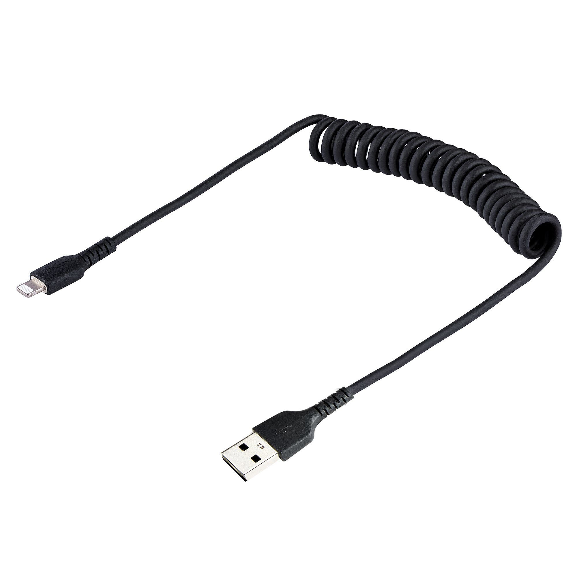 USB TO LIGHTNING CABLE - 50CM/(20IN) COILED CABLE BLACK_2