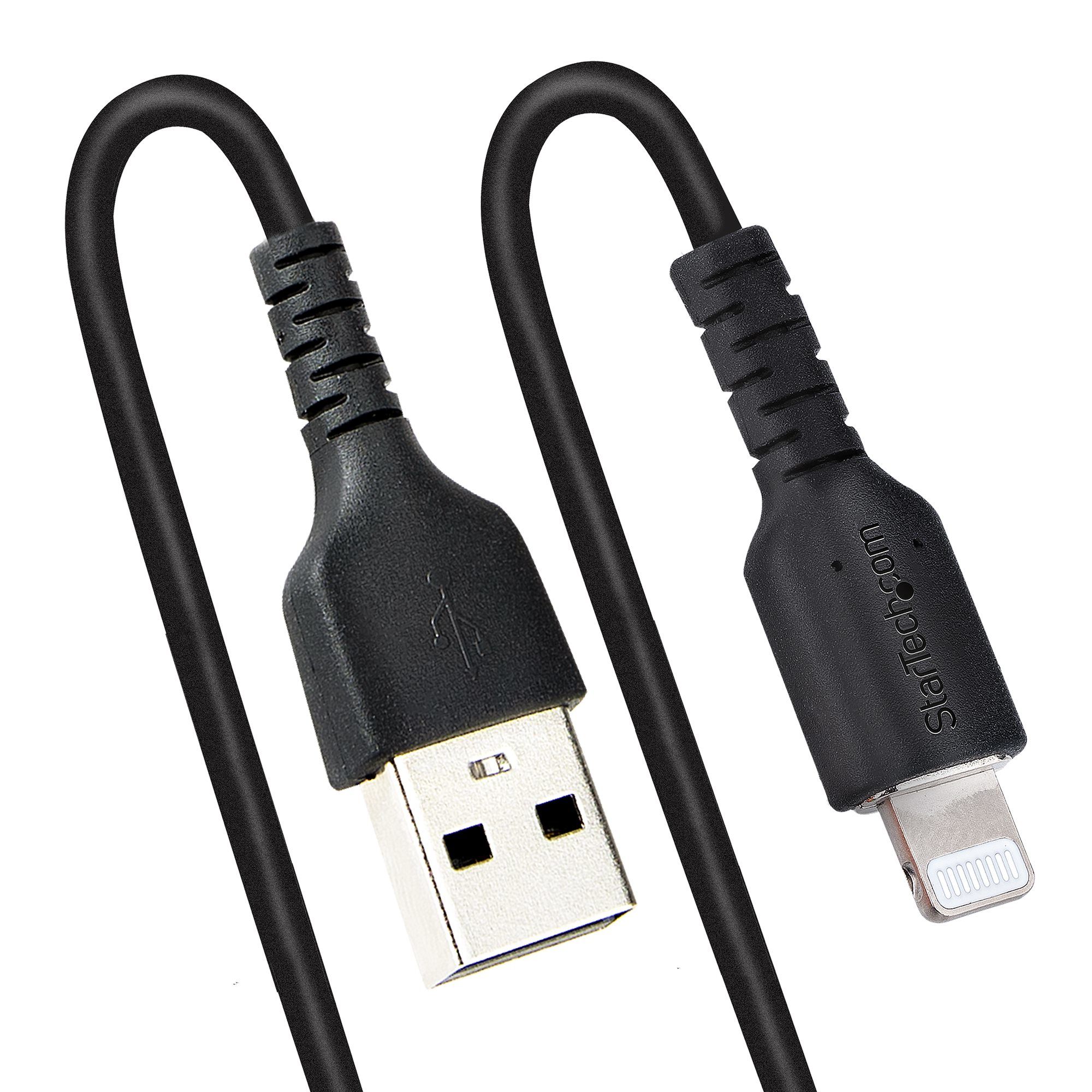 USB TO LIGHTNING CABLE - 50CM/(20IN) COILED CABLE BLACK_5