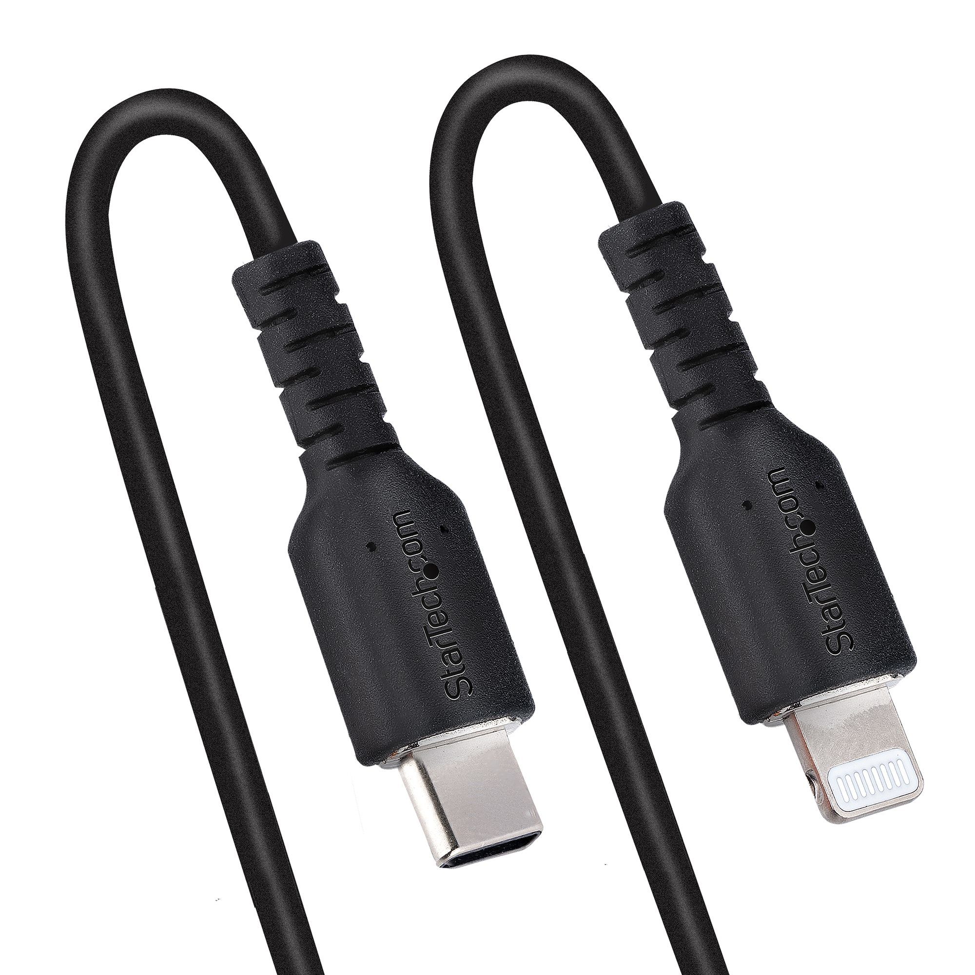 USB C TO LIGHTNING CABLE - 1M/(3.3FT) COILED CABLE BLACK_5