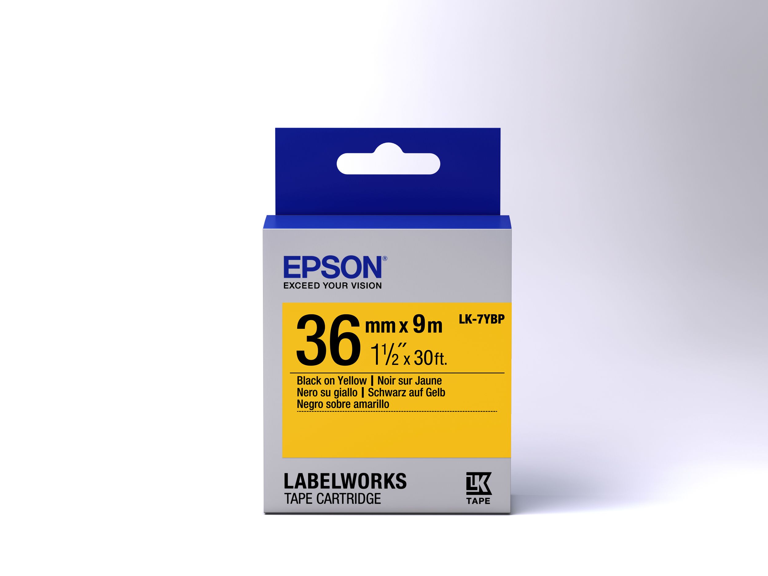 Epson Label Cartridge Pastel LK-7YBP Black/Yellow 36mm (9m)_2