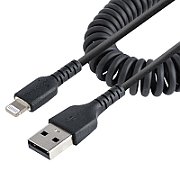 USB TO LIGHTNING CABLE - 1M/(3.3FT) COILED CABLE BLACK_1