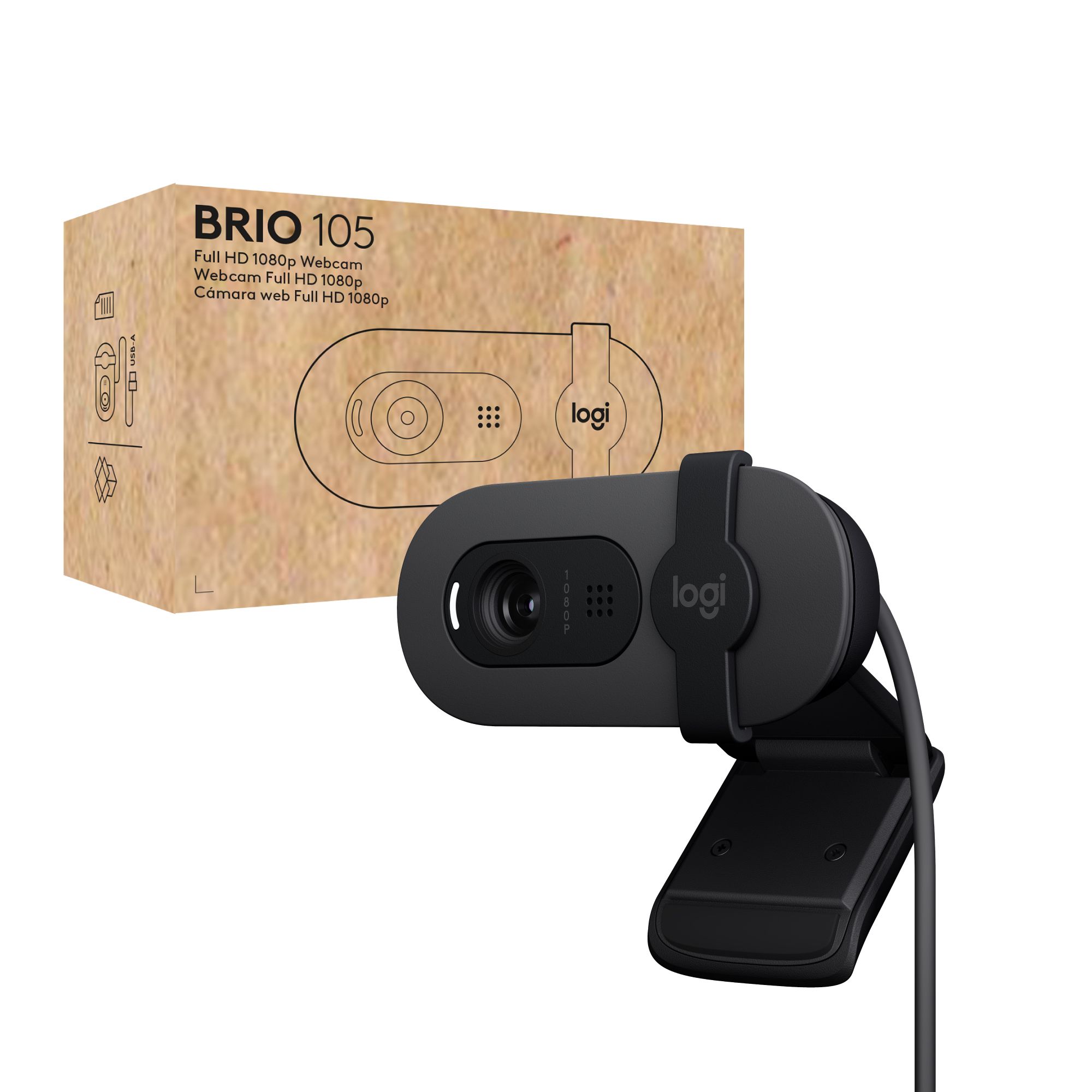 WEBCAM LOGITECH BRIO 105 FULL/HD 1080P WEBCAM/GRAPHITE/USB N/A_2