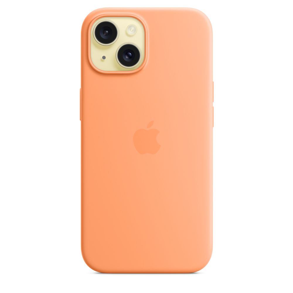 IPHONE 15 SILICONE CASE/WITH MAGSAFE - ORANGE SORBET_3