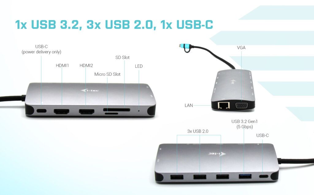 I-TEC USB 3.0 3X LCD NANO DOCK/USB 3.0 USB-C/TB3 LAN PD 100W_12