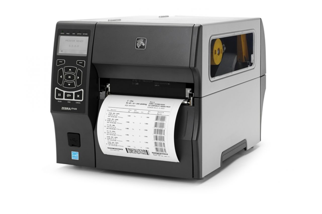 TT Printer ZT421 6 , 203 dpi, Euro and UK Cord, Serial, USB, 10/100 Ethernet, Bluetooth 4.2/MFi, USB Host, Wireless 802.11 AC Card: Re