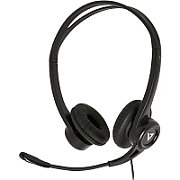 ESSENTIALS USB HEADSET W/MIC/LTHR EARPADS INLINE CTRL BLACK I_1