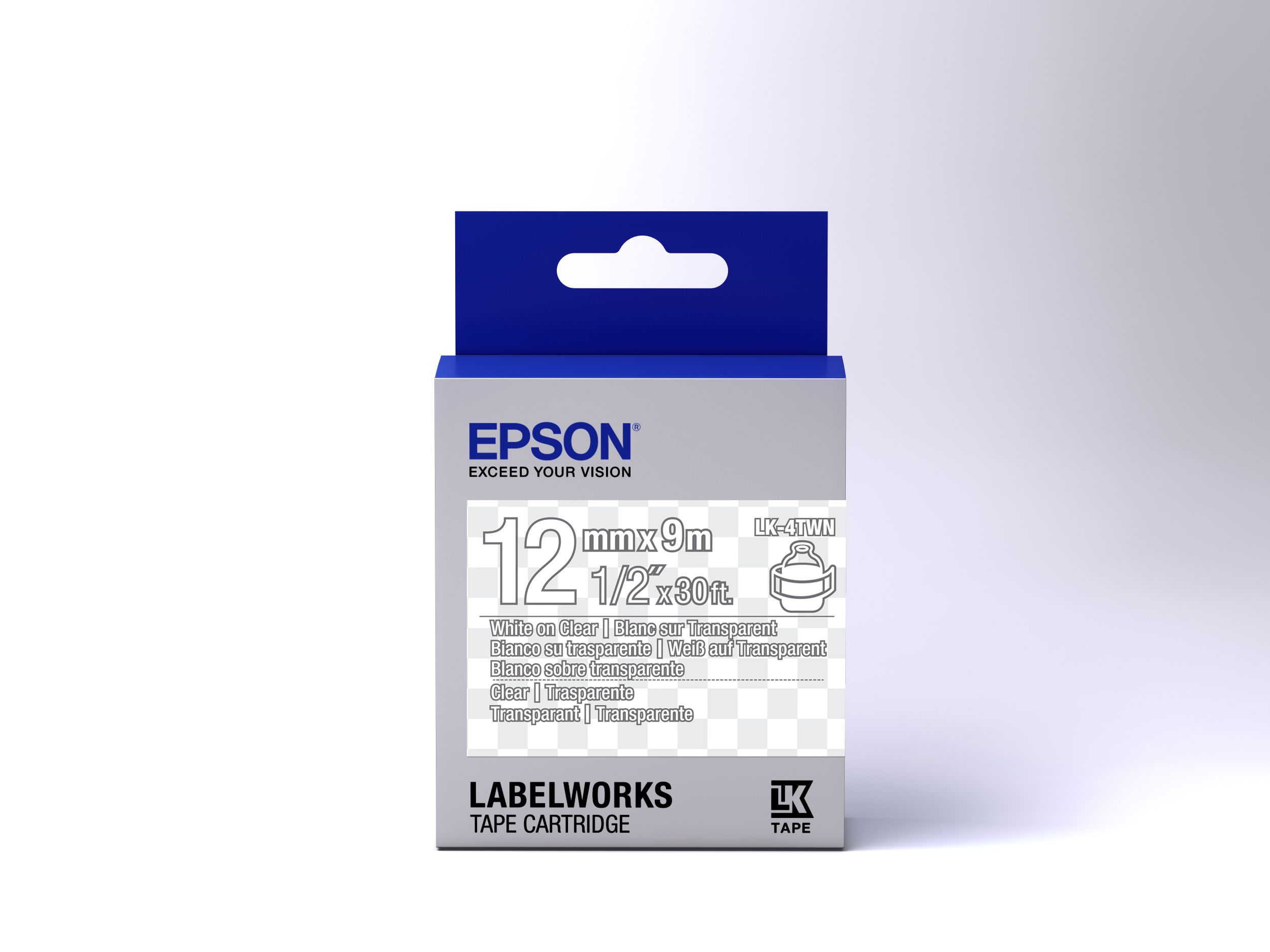 Epson Label Cartridge Transparent LK-4TWN Transparent White/transparent 12mm (9m)_2