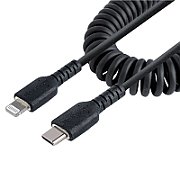 USB C TO LIGHTNING CABLE - 50CM/(20IN) COILED CABLE BLACK_1