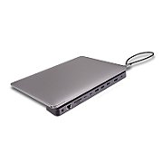 Statie docking Lindy DST-Mini XT 810, interfata USB Type C to 1x HDMI / 1x DP/ 2x USB Type A / 2x USB Type C / 1x RJ45 / 1x SD / 1x microSD / 1x 3.5mm Audio, latime de banda suportata 10 Gbps, 10/100/1000 Mbps, rezolutie maxima iesire 8K 7680x4320 30Hz, chipset: VMM6210, VL822, GL3510, GL3224
