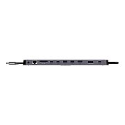 Statie docking Lindy DST-Mini XT 810, interfata USB Type C to 1x HDMI / 1x DP/ 2x USB Type A / 2x USB Type C / 1x RJ45 / 1x SD / 1x microSD / 1x 3.5mm Audio, latime de banda suportata 10 Gbps, 10/100/1000 Mbps, rezolutie maxima iesire 8K 7680x4320 30Hz, chipset: VMM6210, VL822, GL3510, GL3224