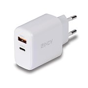 Incarcator Lindy USB A & C, 65W, putere intrare 100-240VAC, 50/60Hz 0.6A, putere iesire USB Type A: 5V 3A, 9V 2A, 12V 1.5A USB Type C: V V 3A, 9V 3A, 12V 2.5A, 15V 2A, 20V 1.5A, PPS33 11V 2.7A, PPS33 16V 1.88A USB Type A & C: 5V 3Apower, alb_1