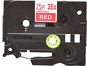 TZE-435 LAMINATED TAPE 12MM/8M WHITE ON RED_2