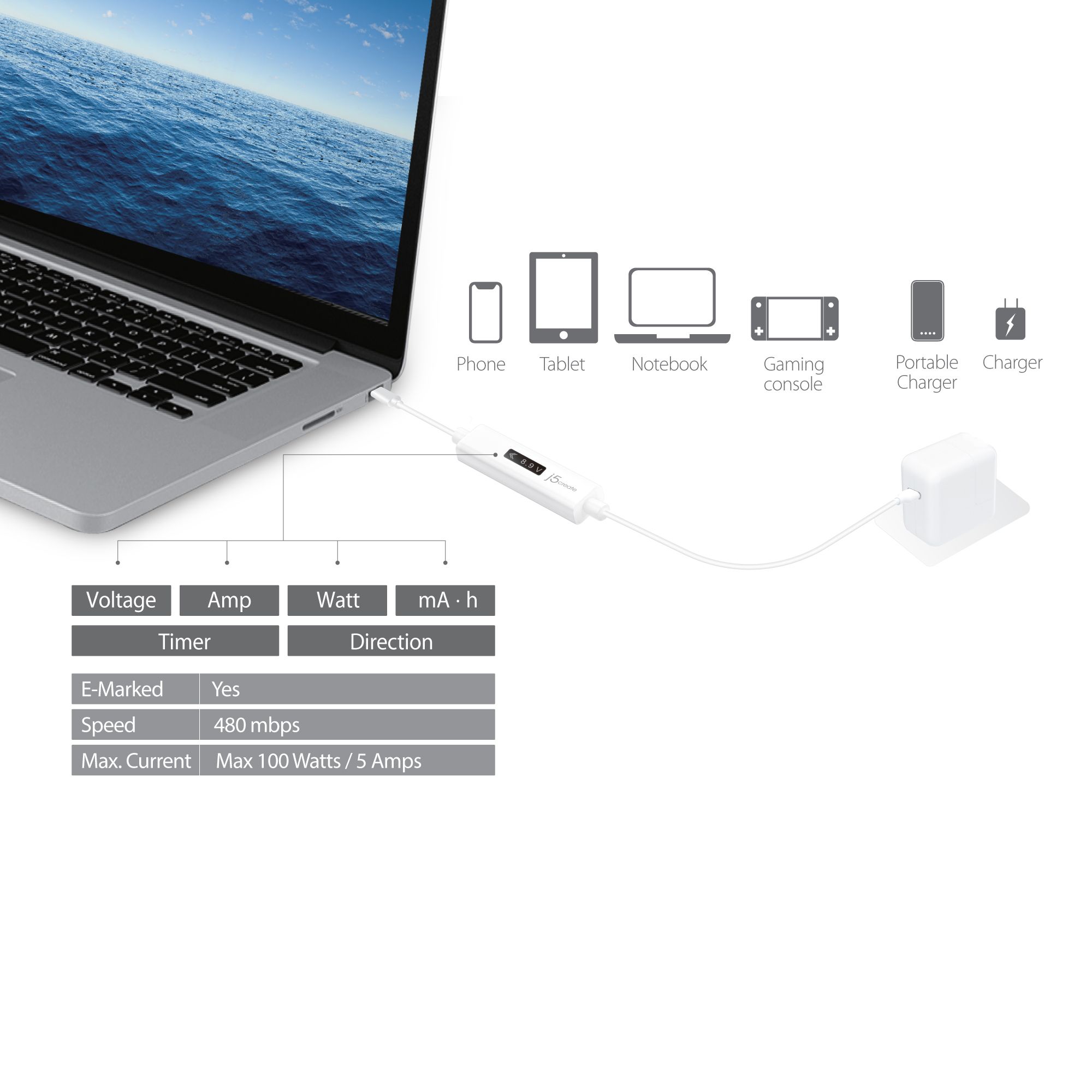 USB-C DYNAMIC POWER METER/CHARGING CABLE TO USB-C_9