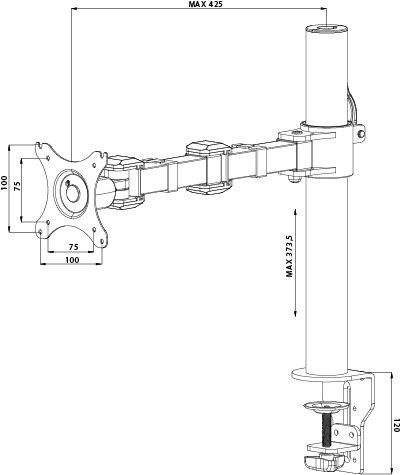 SINGLE ARM CLAMP/10-30IN 100X100 HAS 10KG_3