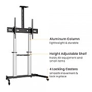 Stand TV mobil Serioux  44-610TW, dimensiuni 1292x717x2327mm, compatibiliate dimensiune ecran 60