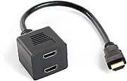 LANBERG AD-0019-BK Lanberg adapter HDMI-AM->HDMI-AF x2 splitter 20cm_1