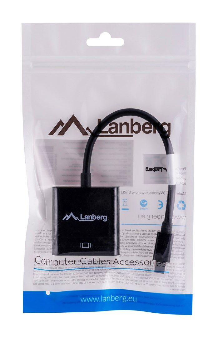 LANBERG AD-0006-BK Lanberg adapter mini Displayport(M)->VGA(F) cable_6