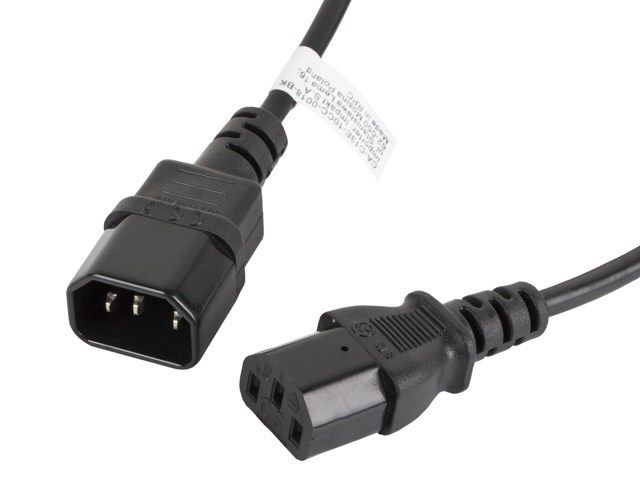 LANBERG CA-C13E-10CC-0018-BK Lanberg extension power cable C13-> C14 1.8m