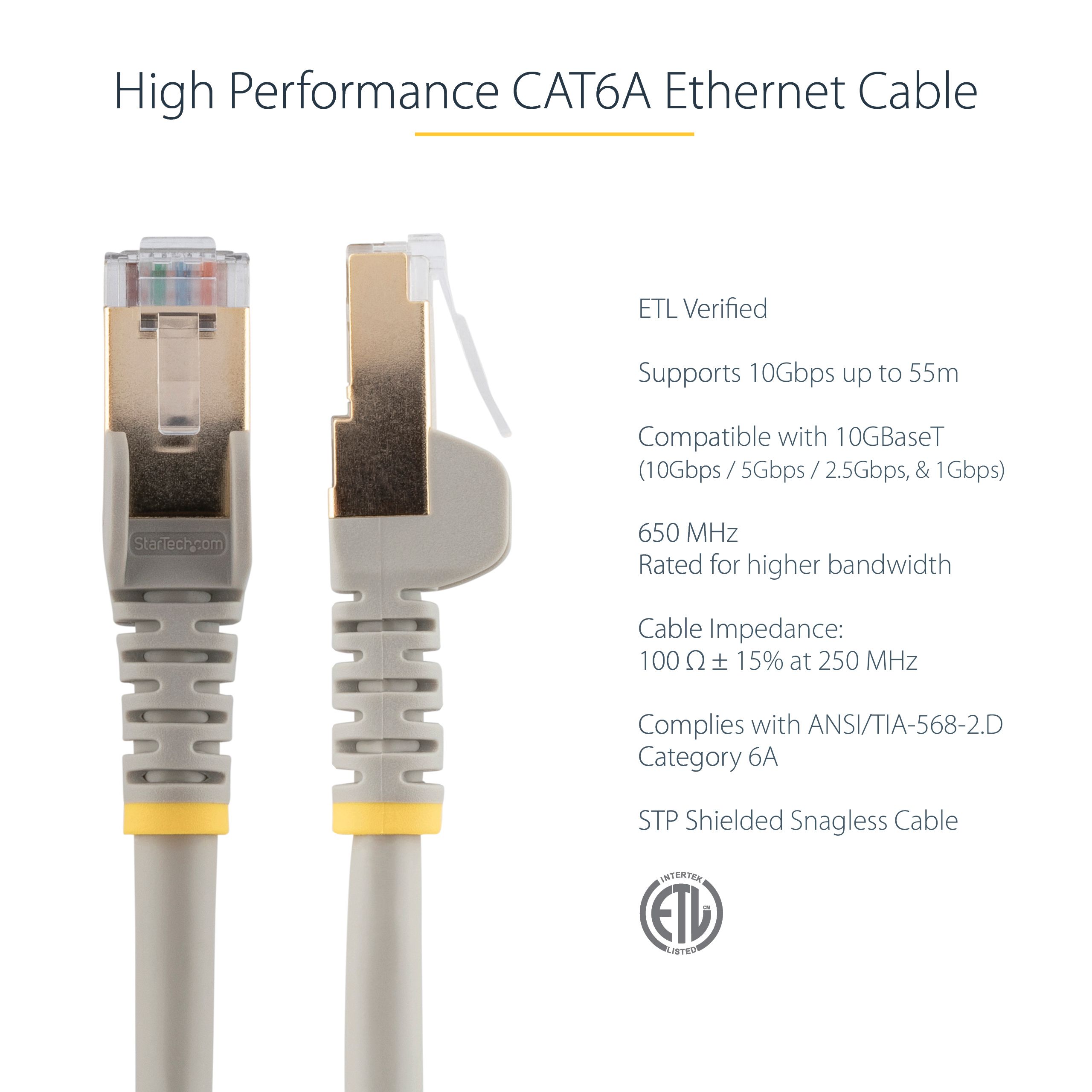 10M CAT6A ETHERNET CABLE GREY/GREY - SHIELDED COPPER WIRE_5