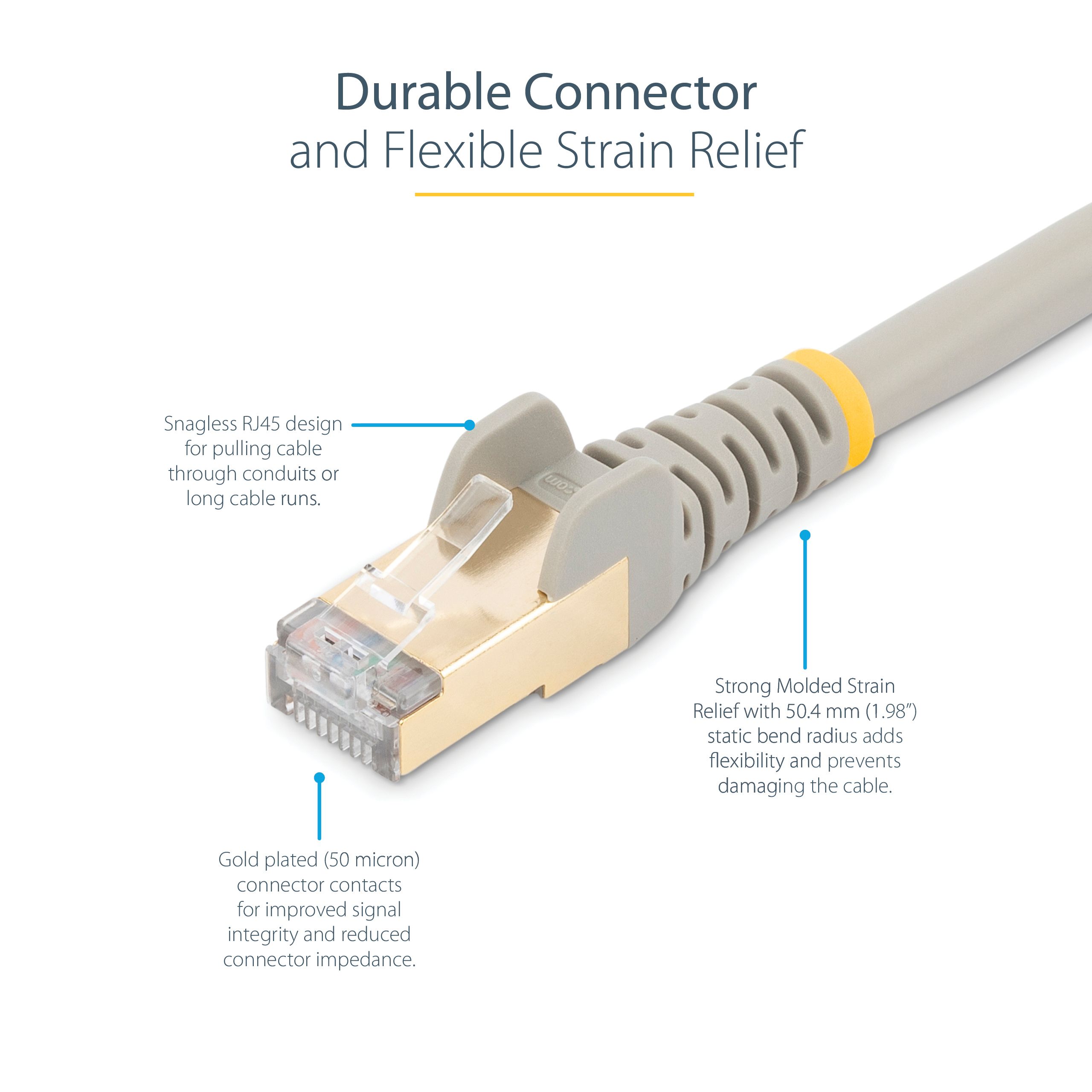 10M CAT6A ETHERNET CABLE GREY/GREY - SHIELDED COPPER WIRE_6